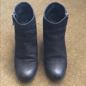 Black leather booties